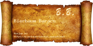 Bierbaum Baracs névjegykártya
